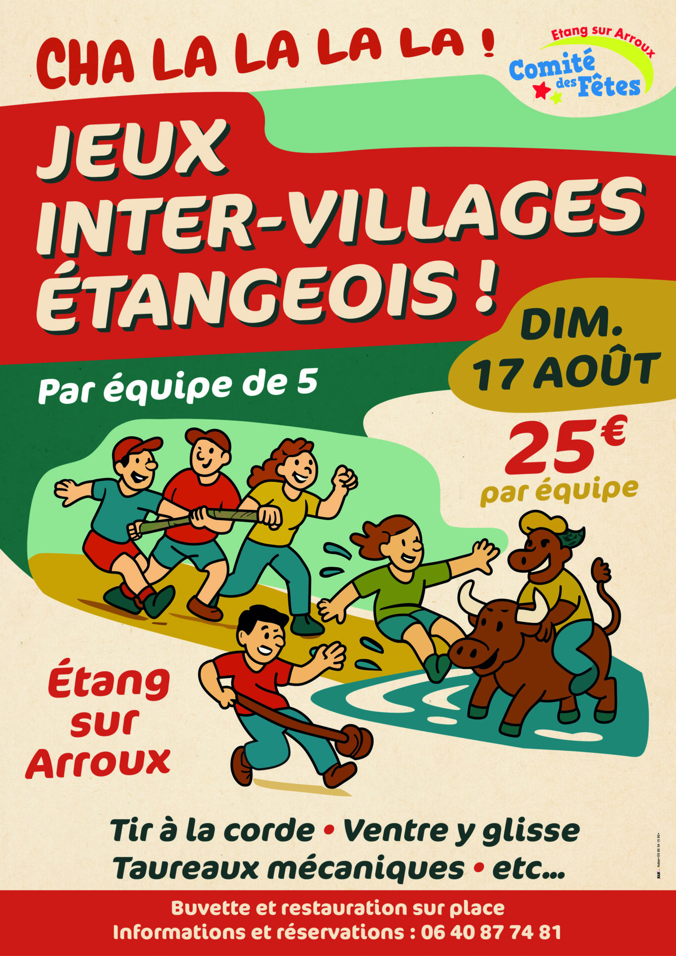 Comité des Fêtes d'Etang - affiche jeux inter-villages 2025